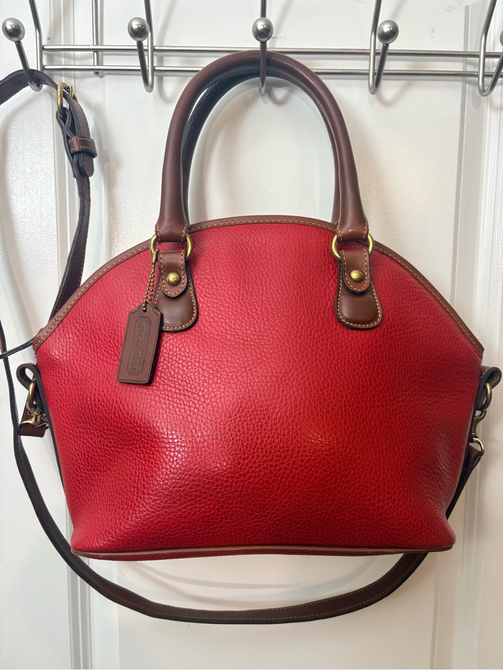 Coach 1993 Red Sheridan Roswell Satchel Crossbody Vintage